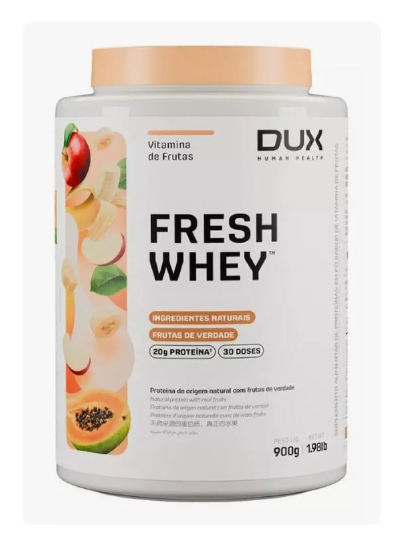 FRESH WHEY 900G - DUX NUTRITION - SABOR VITAMINA DE FRUTAS