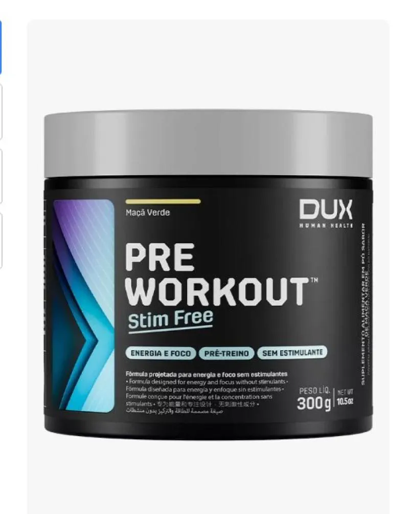 PRE WORKOUT STIM FREE 300G SABOR MAçã VERDE