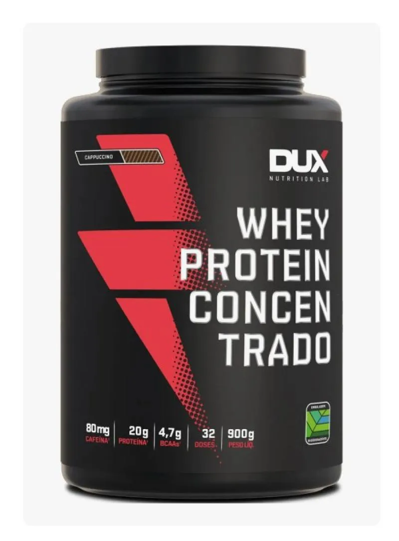 WHEY PROTEIN CONCENTRADO 900G - DUX NUTRITION - SABOR CAPPUCCINO