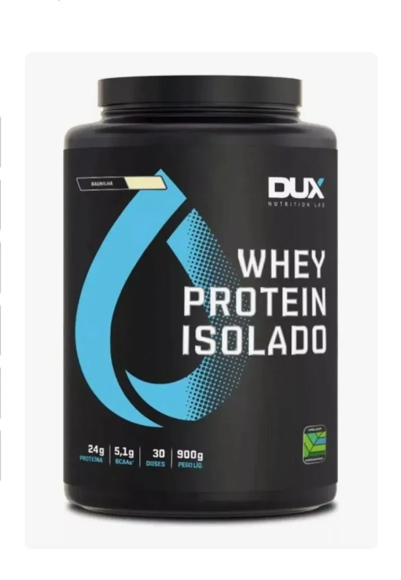 WHEY PROTEIN ISOLADO DUX NUTRITION - POTE 900G SABOR BAUNILHA