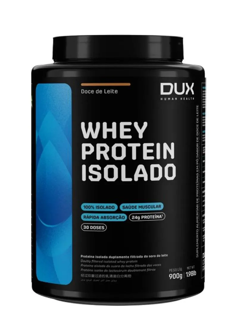 WHEY PROTEIN ISOLADO DUX NUTRITION - POTE 900G SABOR DOCE DE LEITE