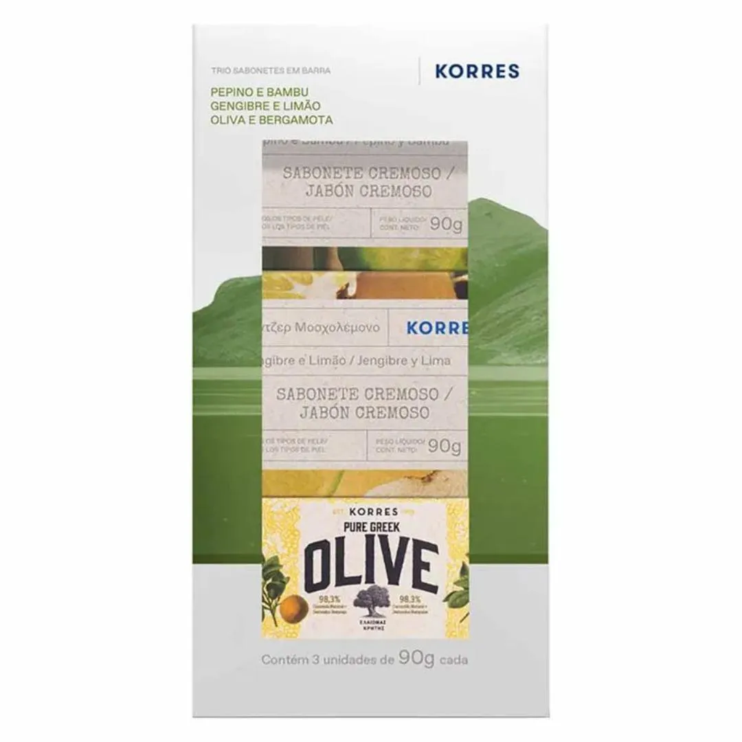 KIT  KORRES GIFT SET CRETA ISLAND- SABONETE EM BARRA (3 UNIDADES) 90G