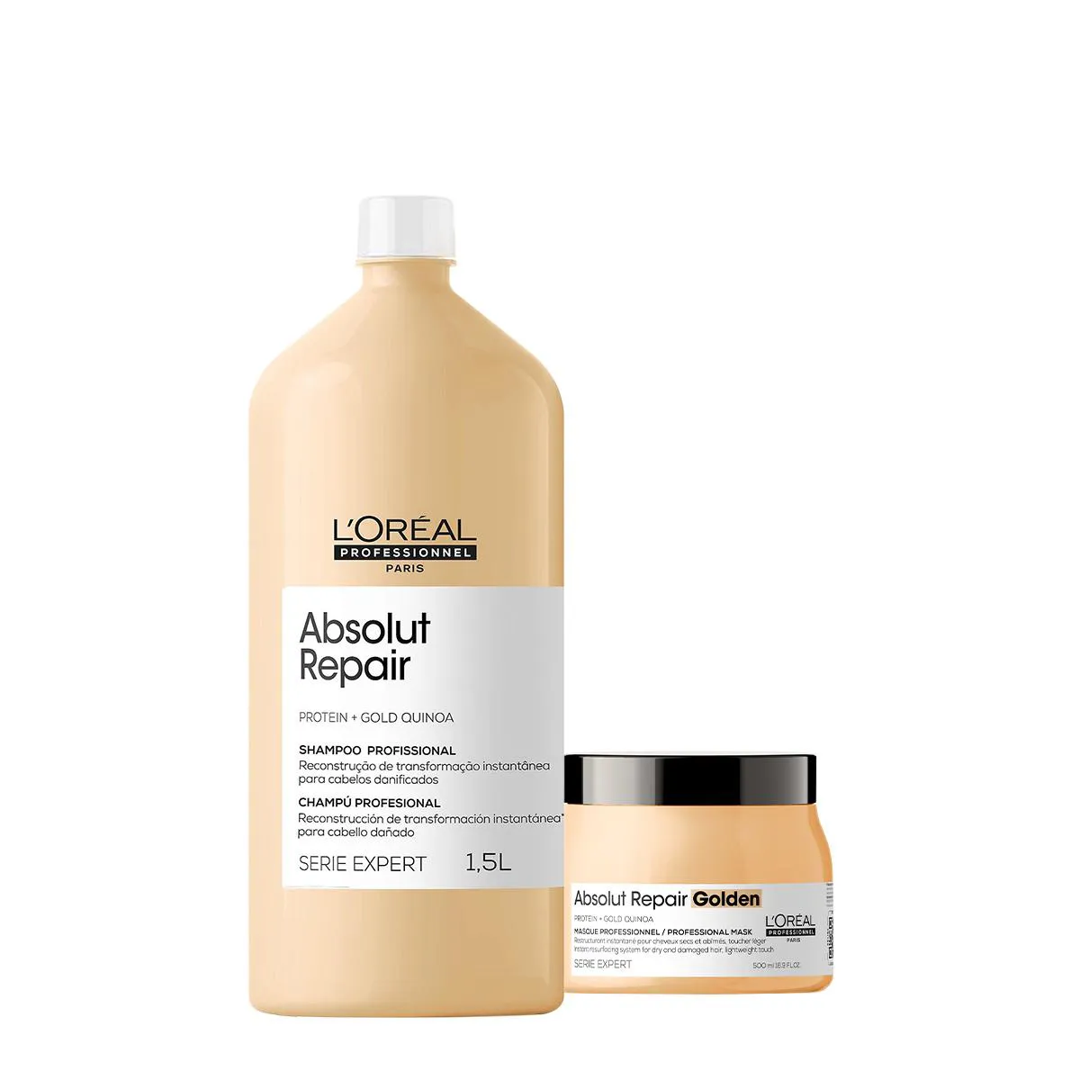 KIT L&#039ORéAL PROFESSIONNEL ABSOLUT REPAIR GOLD SHAMPOO MáSCARA (2 PRODUTOS)