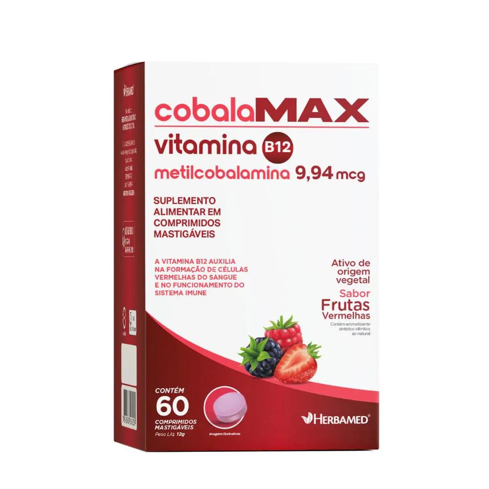 VITAMINA B12 METILCOBALAMINA 60 COMP. MASTIGáVEL - HERBAMED