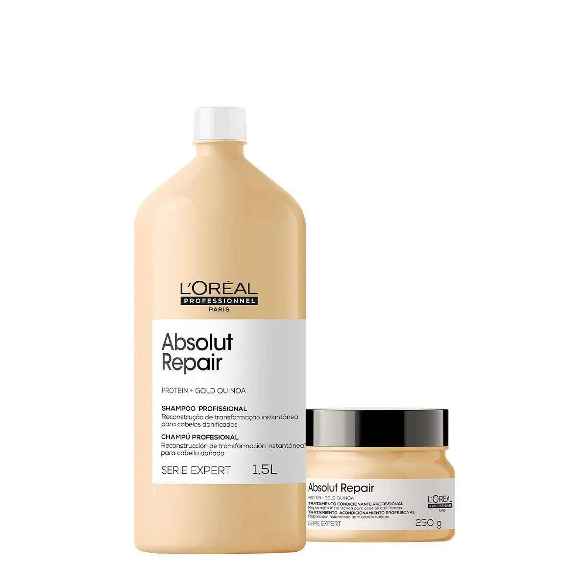 KIT L&#039ORéAL PROFESSIONNEL ABSOLUT REPAIR GOLD SHAMPOO MáSCARA 250 (2 PRODUTOS)