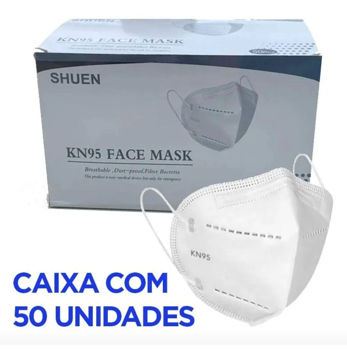 MáSCARA ADULTA KN95 CIRURGICA COM 50 UNIDADES
