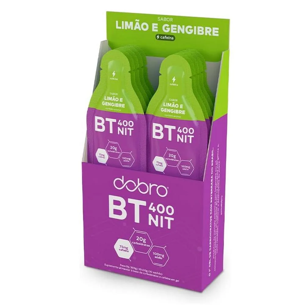 BT NITRATO GEL DOBRO LIMAO E GENGIBRE COM CAFEINA (10 SACHêS) - DOBRO