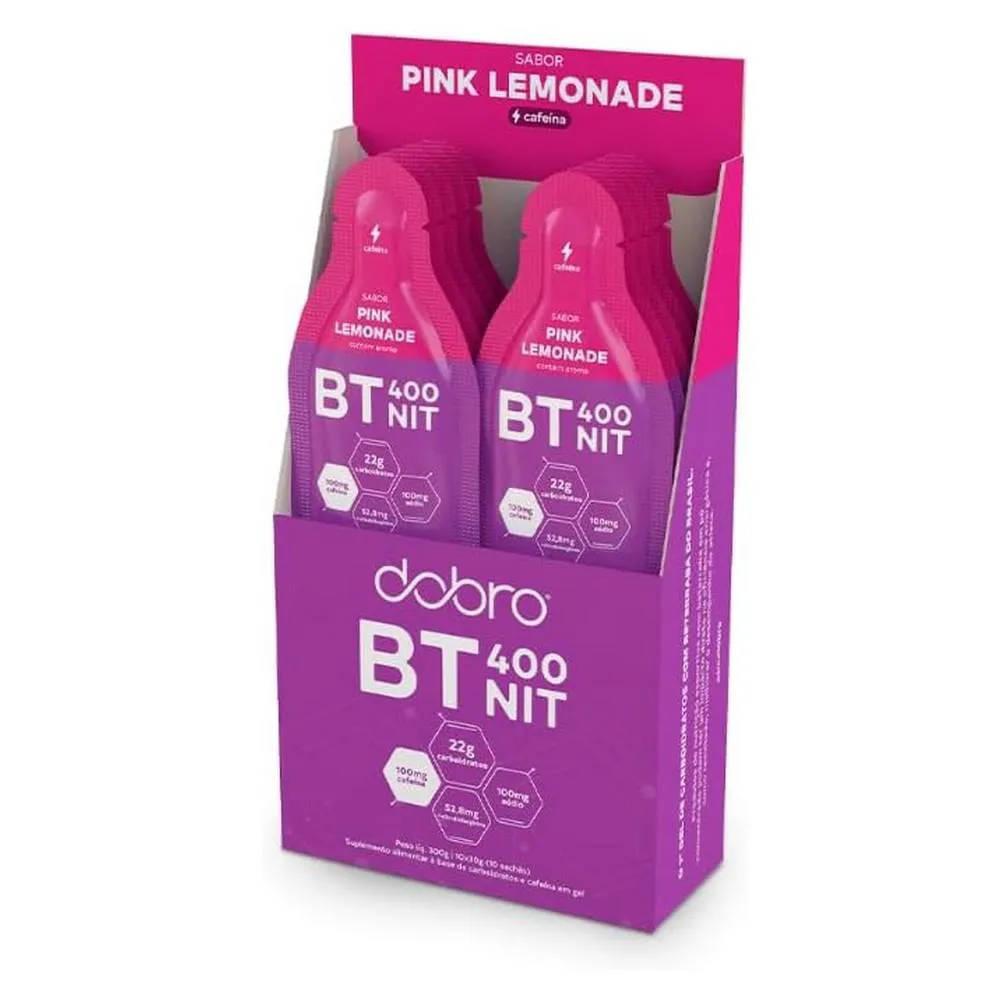 BT NITRATO GEL DOBRO PINK LEMONADE COM CAFEINA E CITRULINA (10 SACHêS) - DOBRO