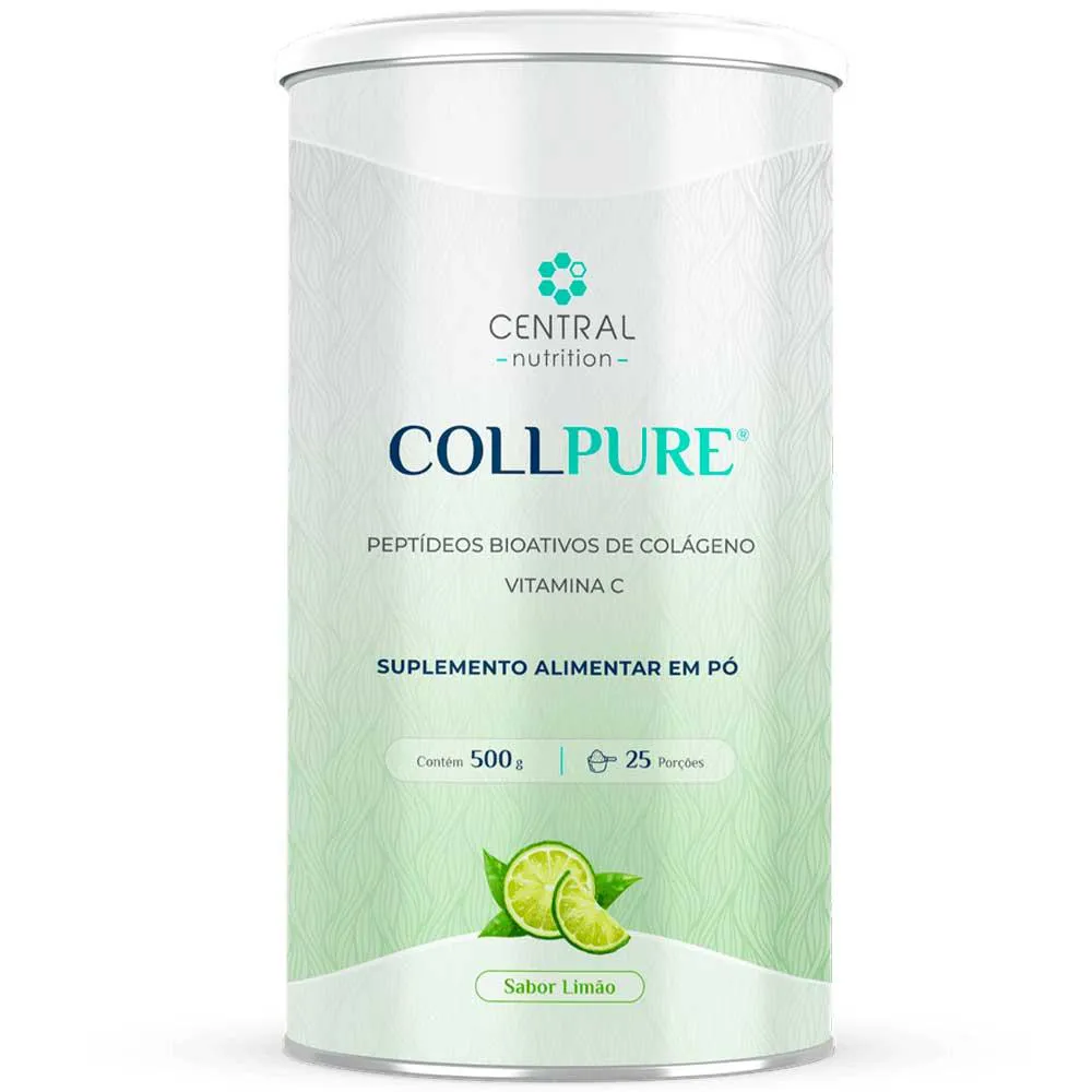 COLLPURE COLáGENO + VITAMINA C - LIMãO - (500G) - CENTRAL NUTRITION