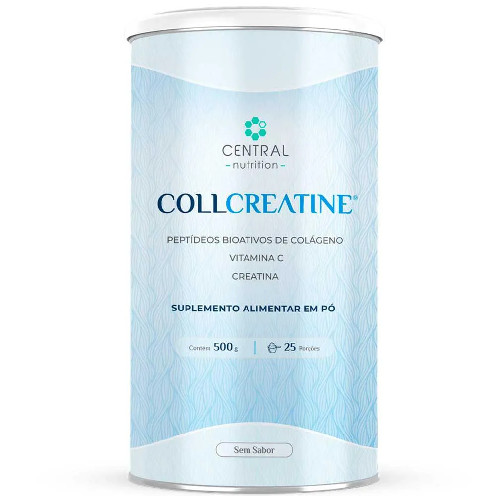 COLLCREATINE COLáGENO COM CREATINA - SEM SABOR (500G) - CENTRAL NUTRITION