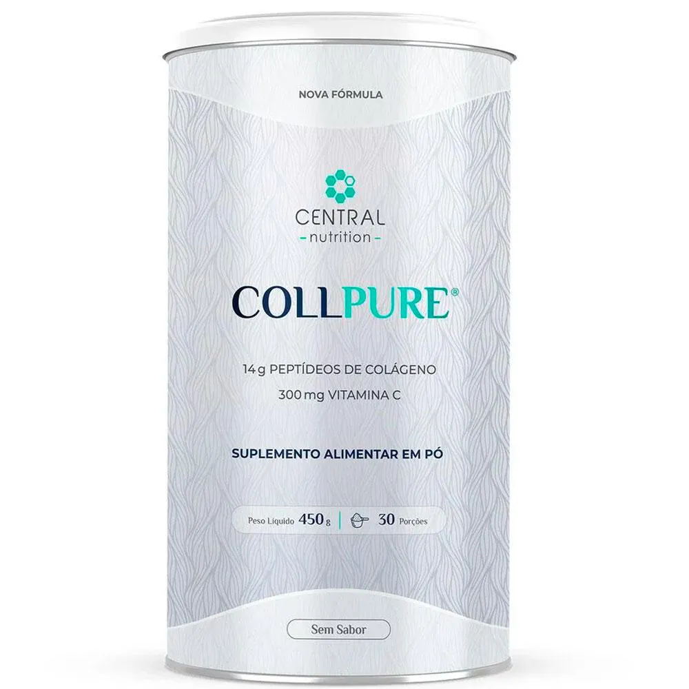 COLLPURE COLáGENO + VITAMINA C - SEM SABOR - (450G) - CENTRAL NUTRITION