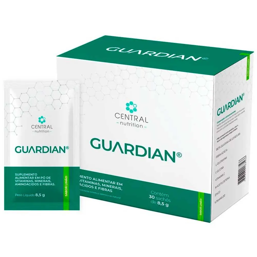 GUARDIAN - VITAMINAS + MINERAIS E FIBRAS - LIMãO (30 SACHES) - CENTRAL NUTRITION