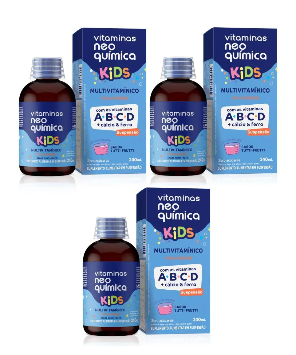 KIT 3 MULTIVITAMíNICO 240ML NEO QUíMICA KIDS