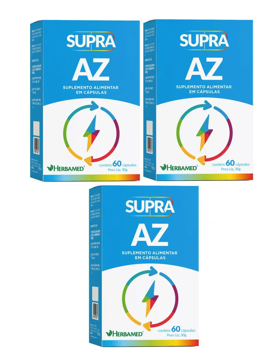KIT 3 SUPRA A-Z SUPLEMENTO ALIMENTAR 60 CáPS. - HERBAMED
