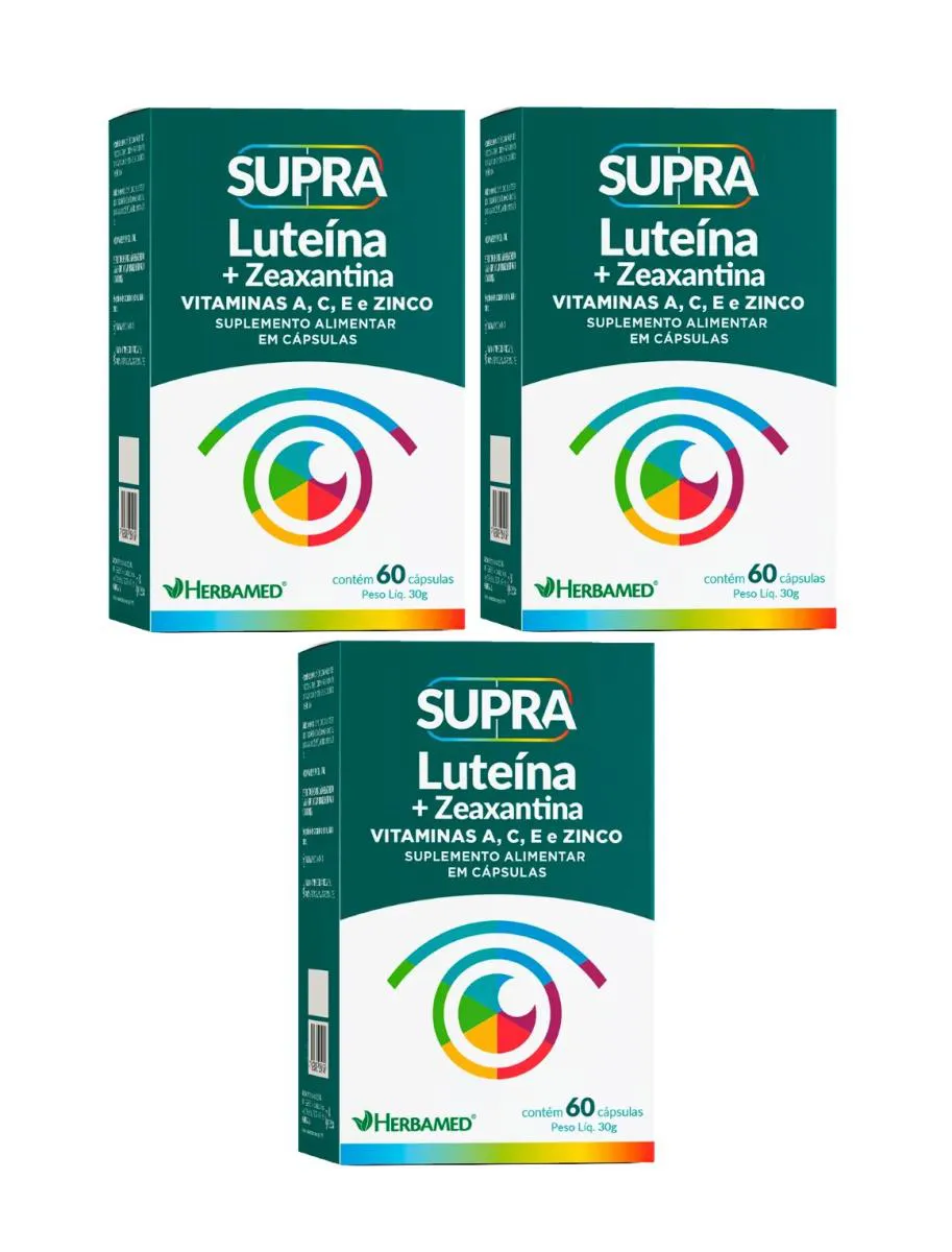 KIT 3 SUPRA LUTEíNA + ZEAXANTINA 60 CáPSULAS - HERBAMED
