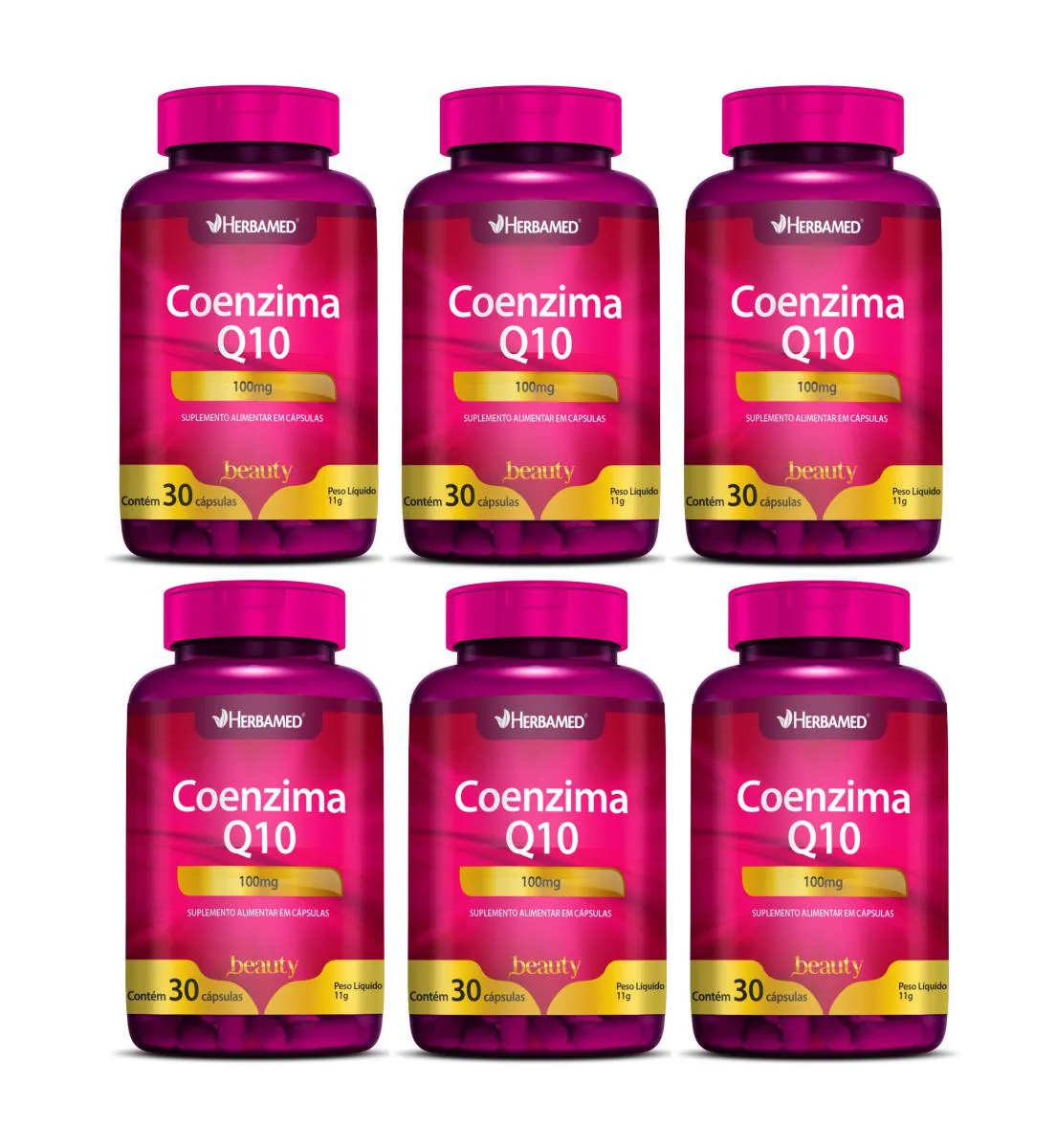 KIT 6 SUPLEMENTO COENZIMA Q10 30 CáPSULAS - HERBAMED BEAUTY