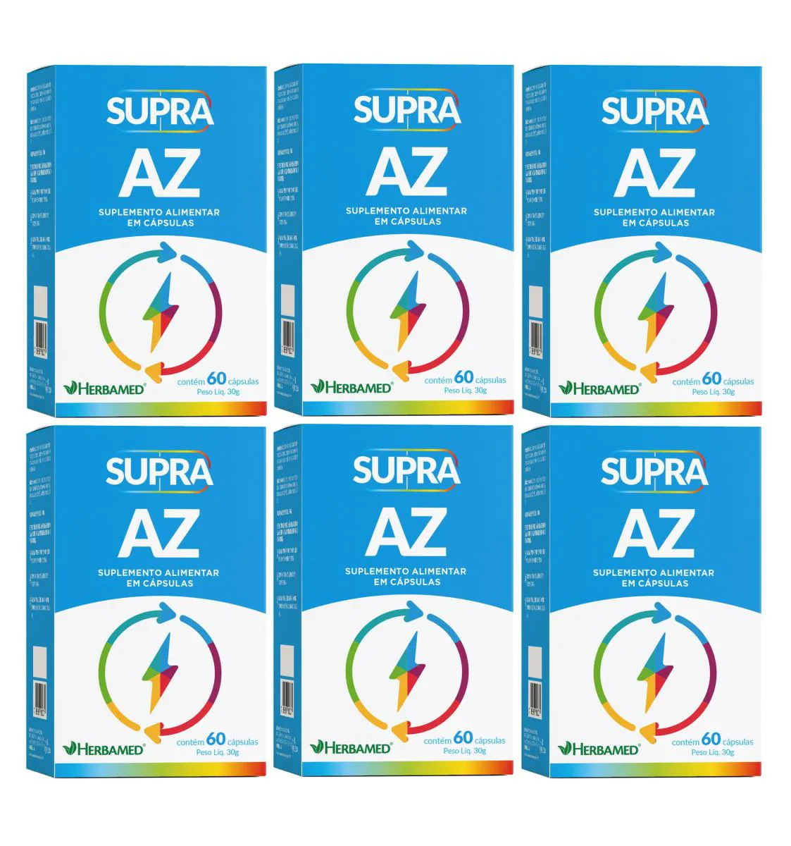 KIT 6 SUPRA A-Z SUPLEMENTO ALIMENTAR 60 CáPS. - HERBAMED