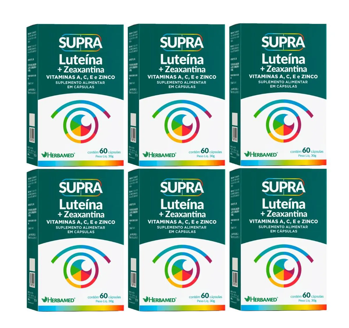 KIT 6 SUPRA LUTEíNA + ZEAXANTINA 60 CáPSULAS - HERBAMED