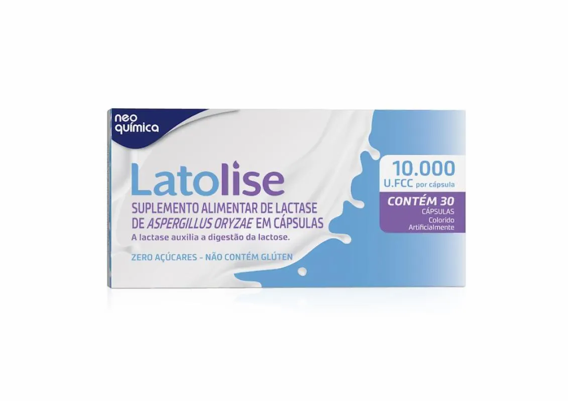 LACTASE 10.000 U.FCC LATOLISE 30 CáPSULAS - NEO QUíMICA
