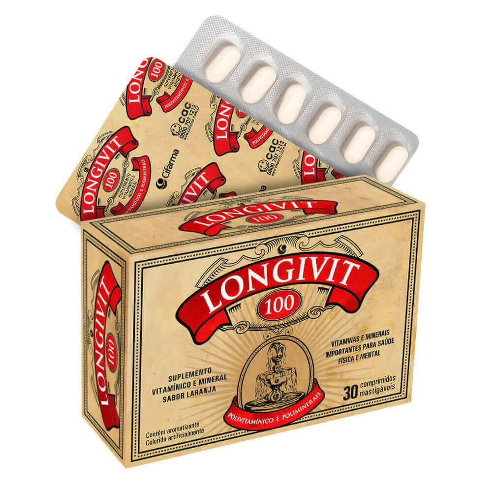 SUPLEMENTO LONGIVIT 100 COM 30 COMPRIMIDOS - CIFARMA