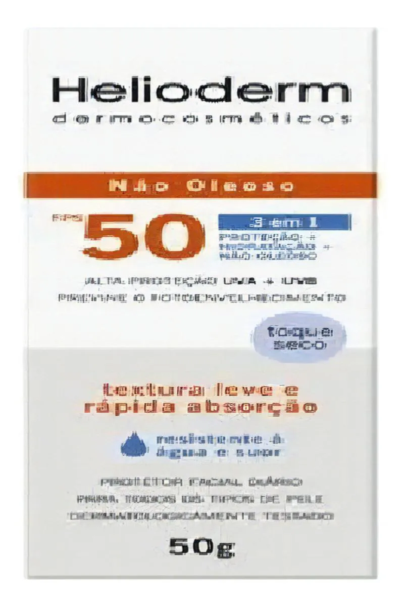 PROTETOR SOLAR FACIAL FPS 50 HELIODERM SUNCARE CAIXA 50G
