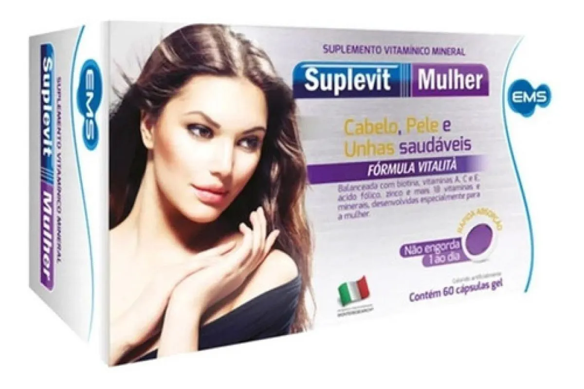 SUPLEVIT MULHER C/60 CAPS QUEDA DE CABELO ANTIENVELHECIMENTO