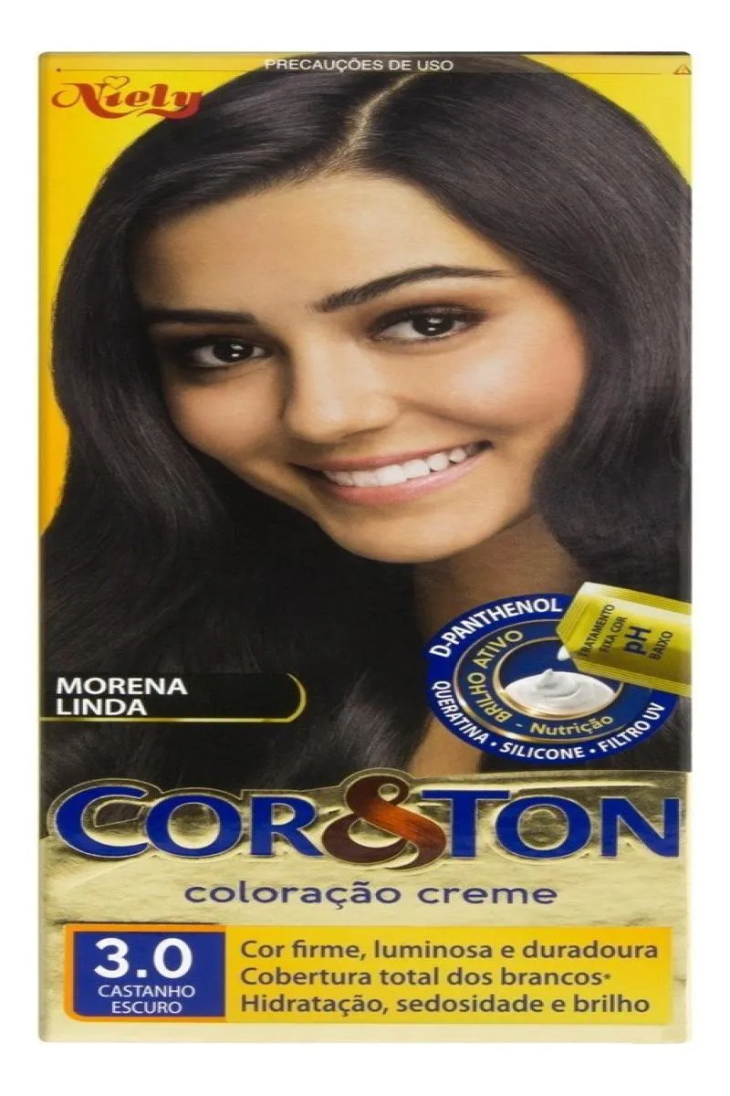 TINTURA COLORAçãO COR & TON NIELY 2.0 PRETO INTENSO 30 Castanho Escuro