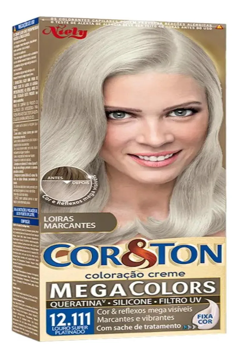 TINTURA COLORAçãO COR & TON NIELY 2.0 PRETO INTENSO 12111 Louro Super Platinado