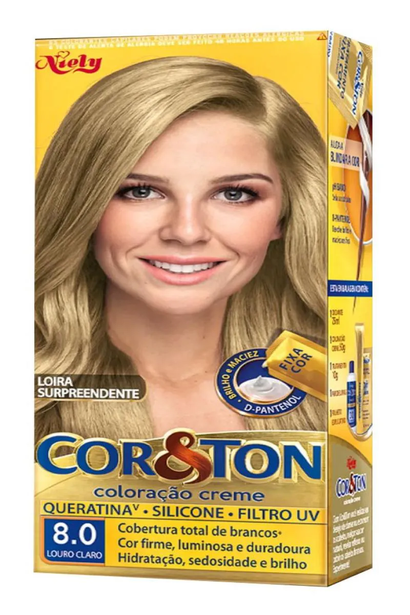 TINTURA COLORAçãO COR & TON NIELY 2.0 PRETO INTENSO 80 Louro Claro