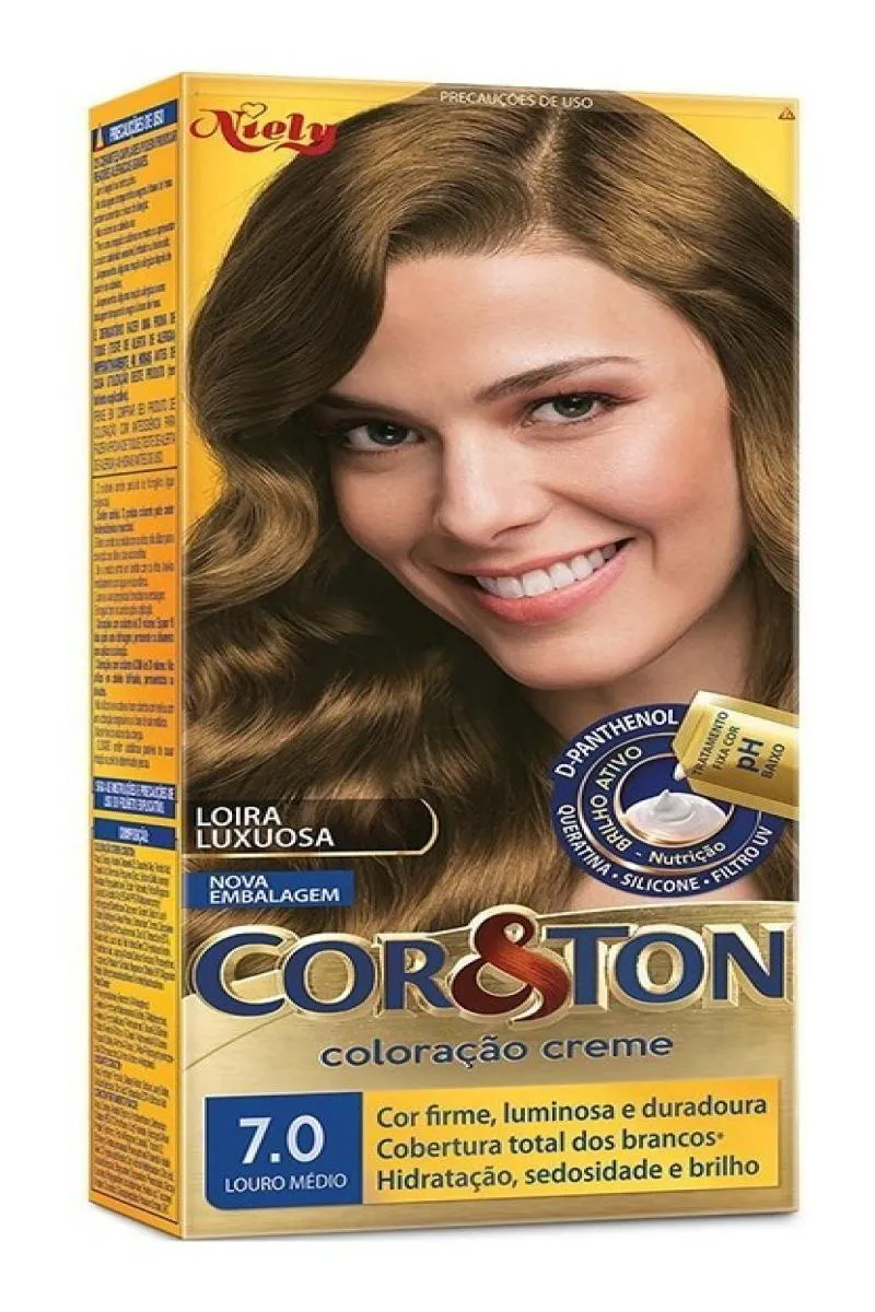 TINTURA COLORAçãO COR & TON NIELY 2.0 PRETO INTENSO 70 Louro Medio