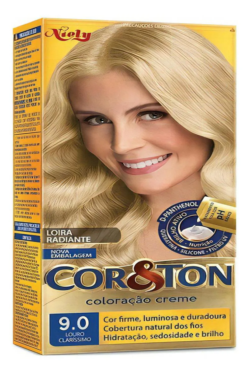 TINTURA COLORAçãO COR & TON NIELY 2.0 PRETO INTENSO 90 Louro Clarissimo