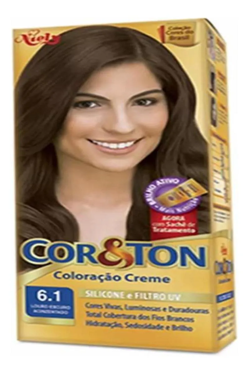 TINTURA COLORAçãO COR & TON NIELY 2.0 PRETO INTENSO 61 Louro Escuro Acinzentado