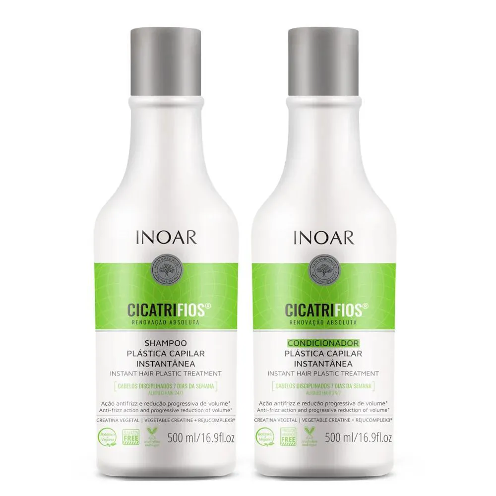 KIT CICATRIFIOS SHAMPOO 500ML + CONDICIONADOR 500ML INOAR