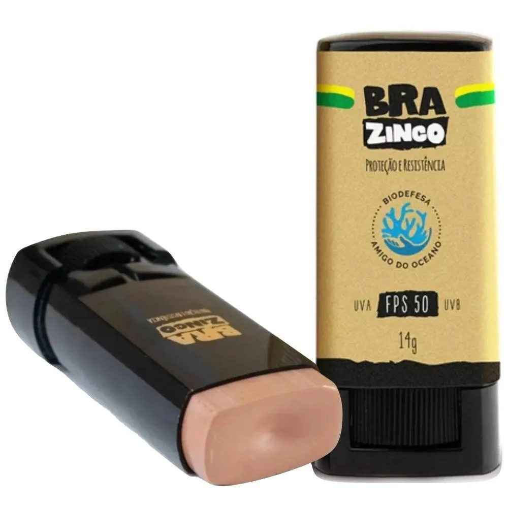 PROTETOR SOLAR FACIAL BRAZINCO FPS 50 RESISTENTE À ÁGUA 14 G