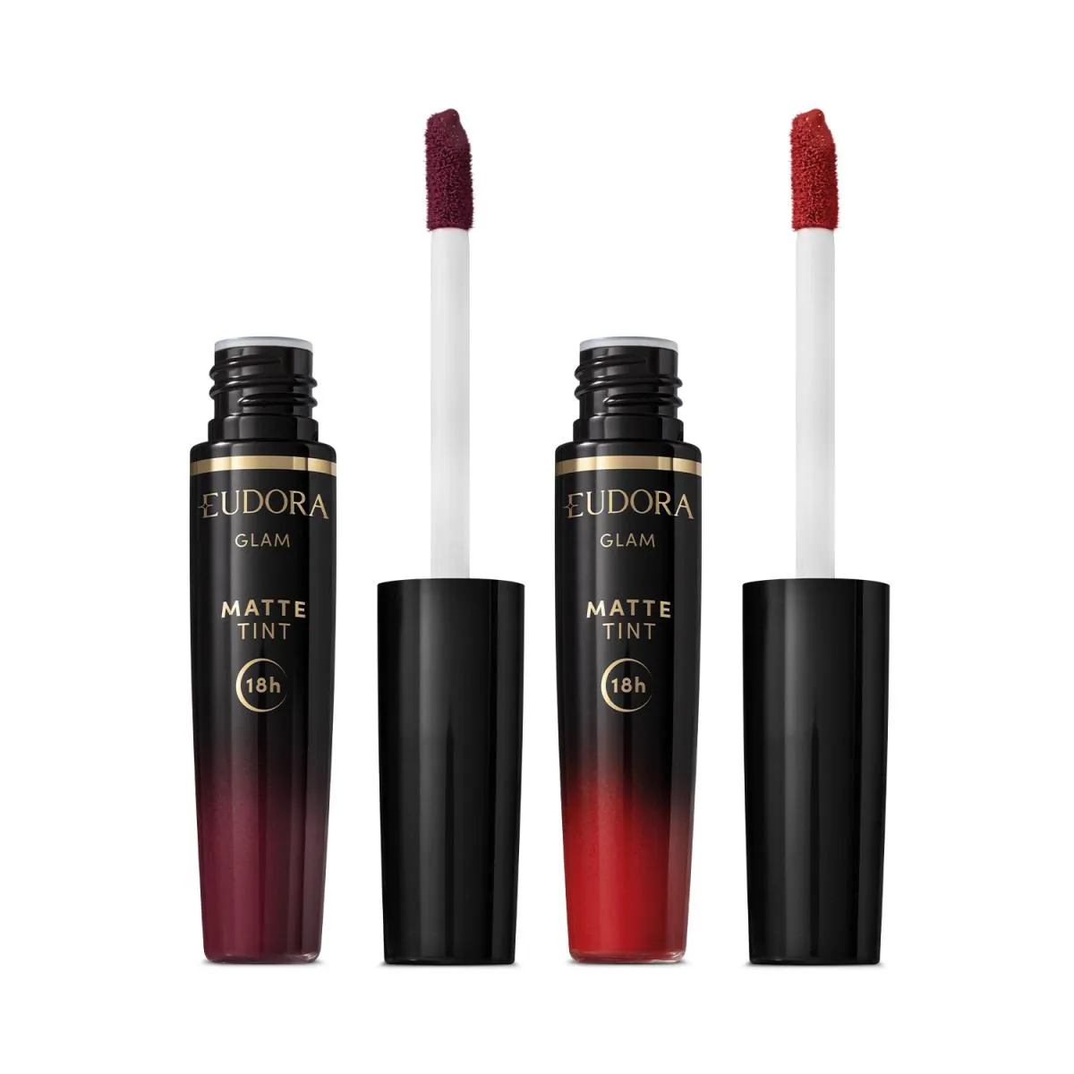 COMBO BATOM LíQUIDO GLAM MATTE TINT: VERMELHO RADIANTE 4G + VINHO SUBLIME 4G