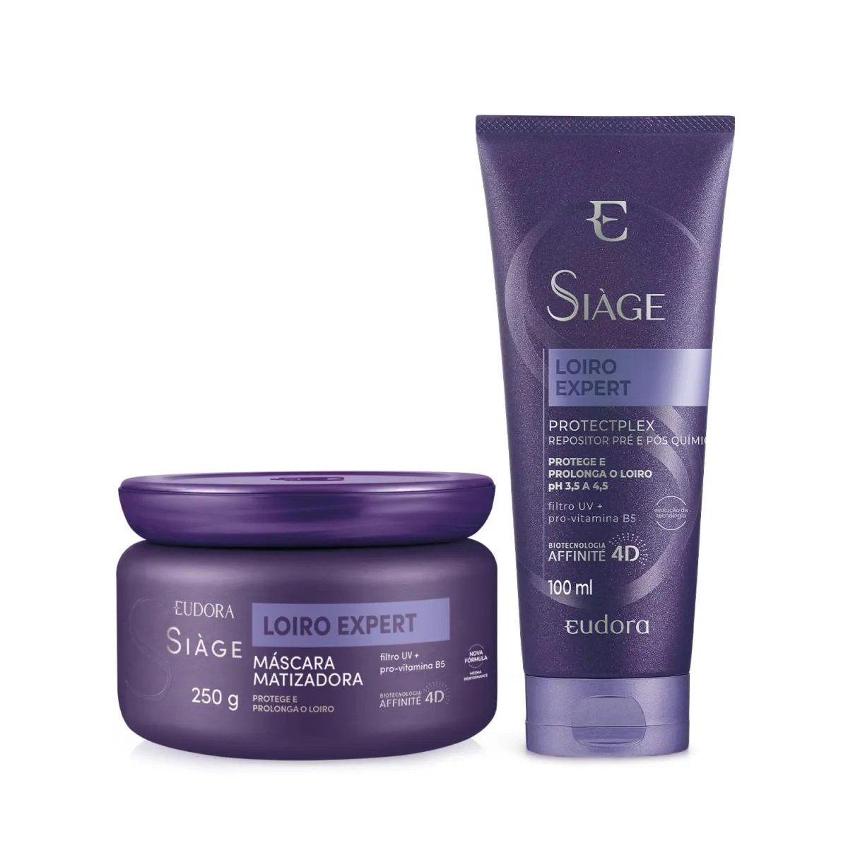 COMBO SIàGE LOIRO EXPERT: MáSCARA CAPILAR MATIZADORA 250G + REPOSITOR PRé E PóS-QUíMICA 100ML