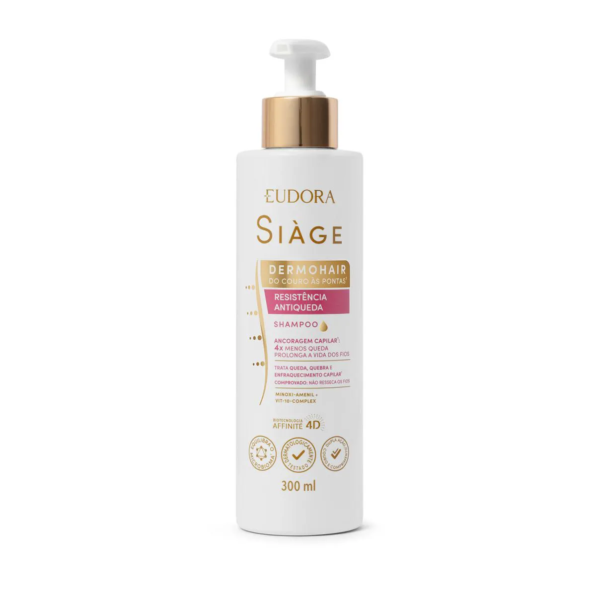 EUDORA SIàGE DERMO HAIR SHAMPOO RESISTêNCIA ANTIQUEDA 300ML
