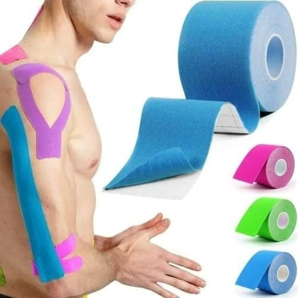 FITA KINESIO TAPE  BANDAGEM ELáSTICA ADESIVA PARA FISIOTERAPIA, ALíVIO DE DOR E LESãO MUSCULAR PARA ATLETAS