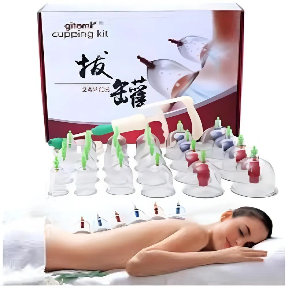 KIT 24 VENTOSAS VENTOSATERAPIA COPOS MASSOTERAPIA CHINES ACUPUNTURA TERAPIA SUCçãO ESTéTICA COM BOMBA MANUAL.