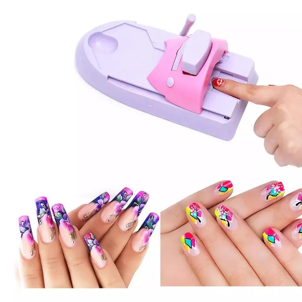MáQUINA AUTOMáTICA DE PINTAR UNHAS COM CARIMBO PARA MANICURE IMPRESSãO E DECORAçãO NAIL DESIGN ADULTO E INFANTIL