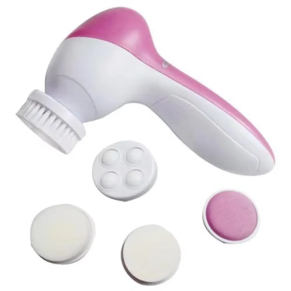 MASSAGEADOR E ESCOVA FACIAL ELéTRICA 5 EM 1 ESFOLIADOR AUTOMáTICO PARA LIMPEZA DE PELE CORPO E ROSTO COM ACESSóRIOS COMP