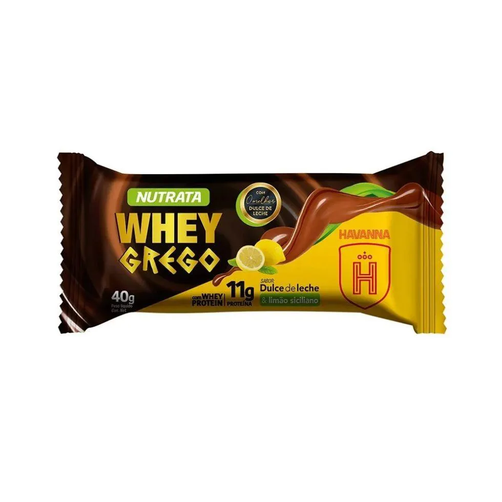 WHEY GREGO BAR (40G) - SABOR: DULCE DE LECHE E LIMãO SICILIANO