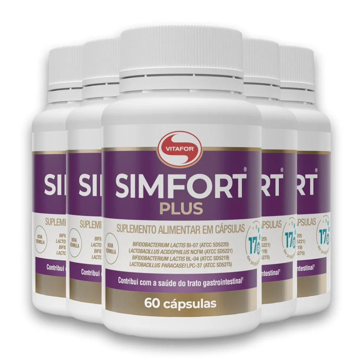 Kit 5 Simfort Plus Vitafor 60 Cápsulas