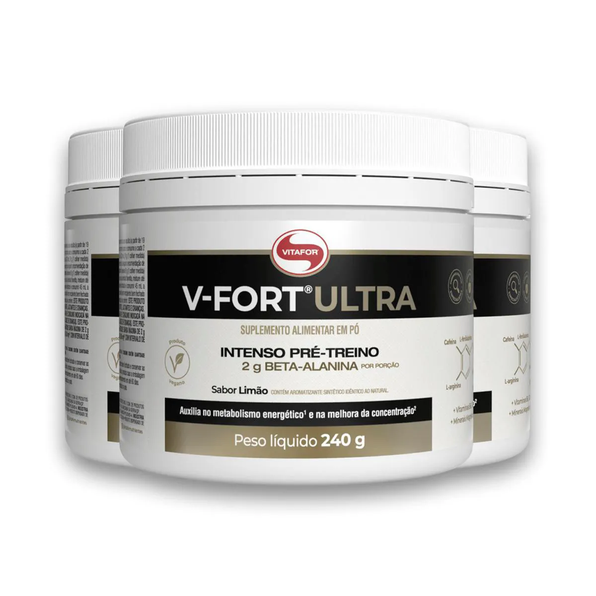 Kit 3 V Fort Ultra Vitafor 240g Limão