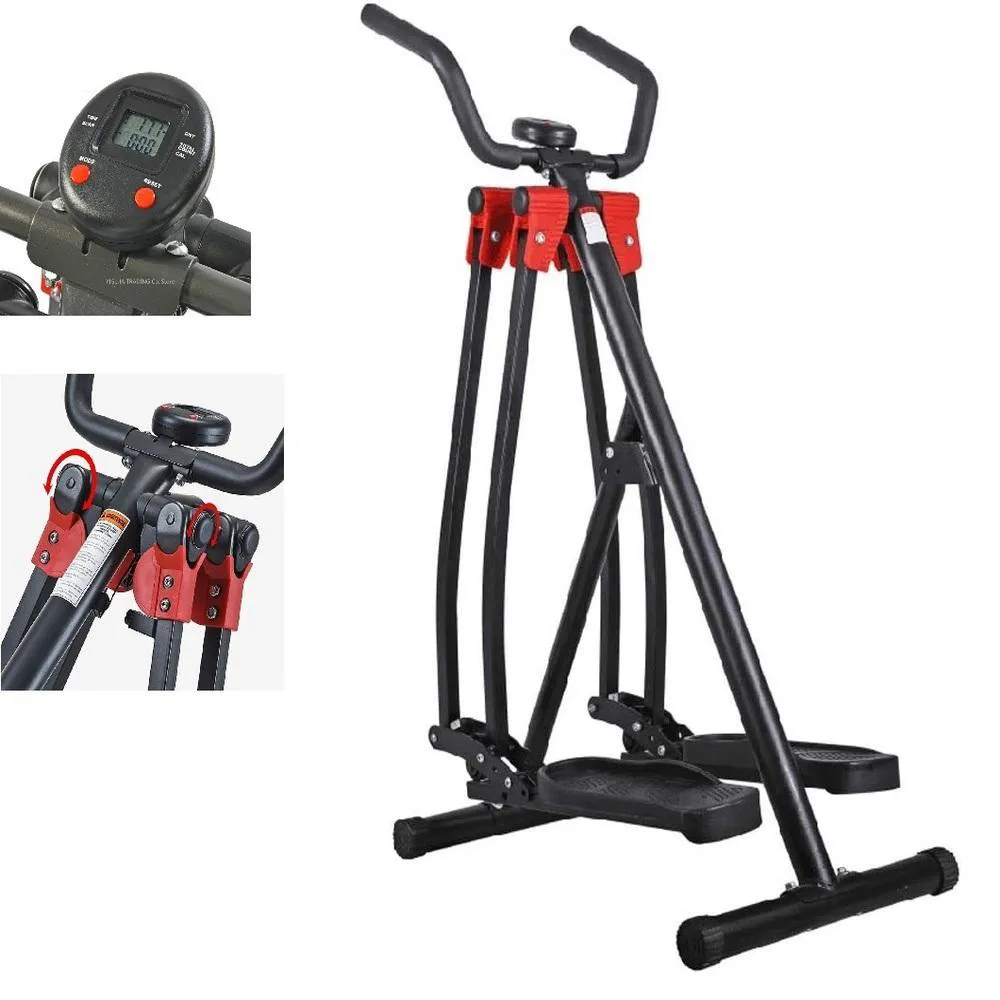 ELíPTICO DOBRáVEL COM LCD DIGITAL – SIMULADOR DE CAMINHADA AIR WALK, PORTáTIL, MáQUINA ANDADOR STEP, QUEIMA CALORIAS, ES