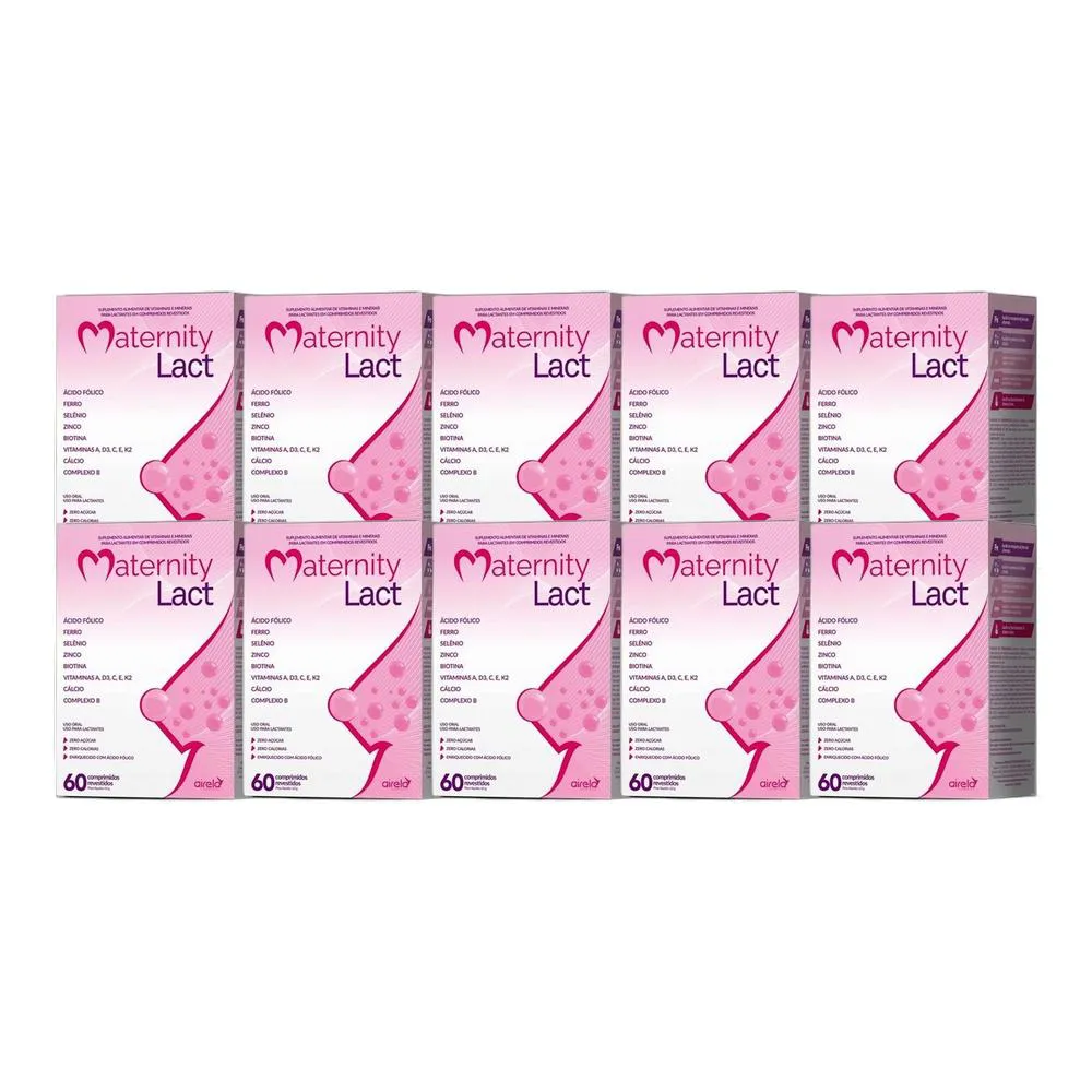 KIT 10X VITAMINA MATERNITY LACT 60 CPR REVESTIDOS - NATULAB