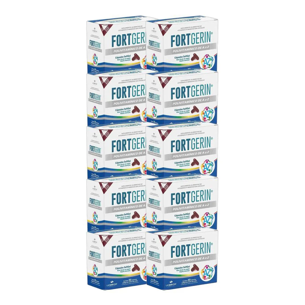 KIT 10X VITAMINAS E MINERAIS FORTGERIN AZ 30 CPS  LA SAN DAY