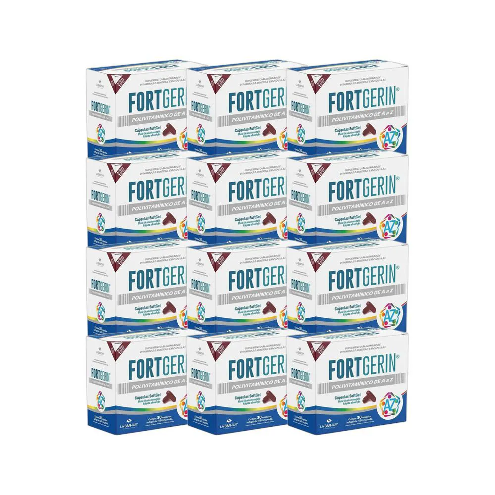 KIT 12X VITAMINAS E MINERAIS FORTGERIN AZ 30 CPS  LA SAN DAY