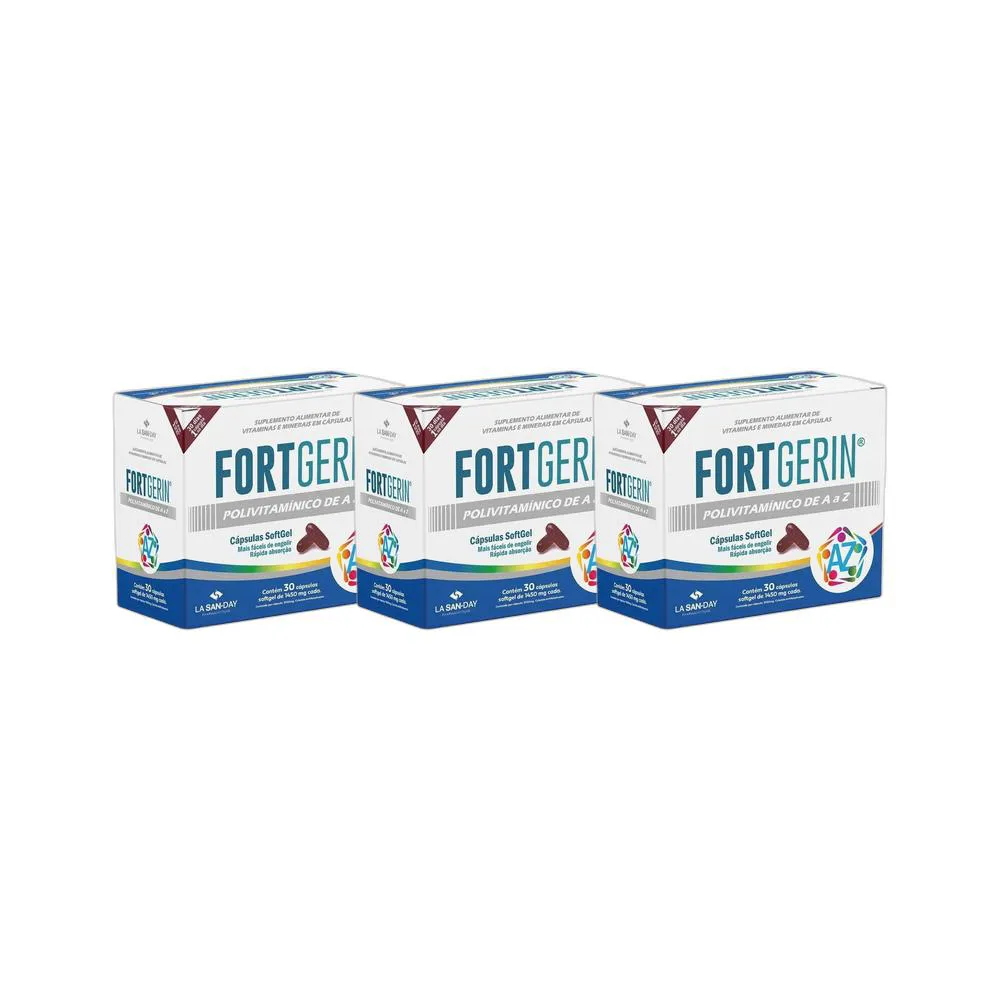 KIT 3X VITAMINAS E MINERAIS FORTGERIN AZ 30 CPS - LA SAN DAY