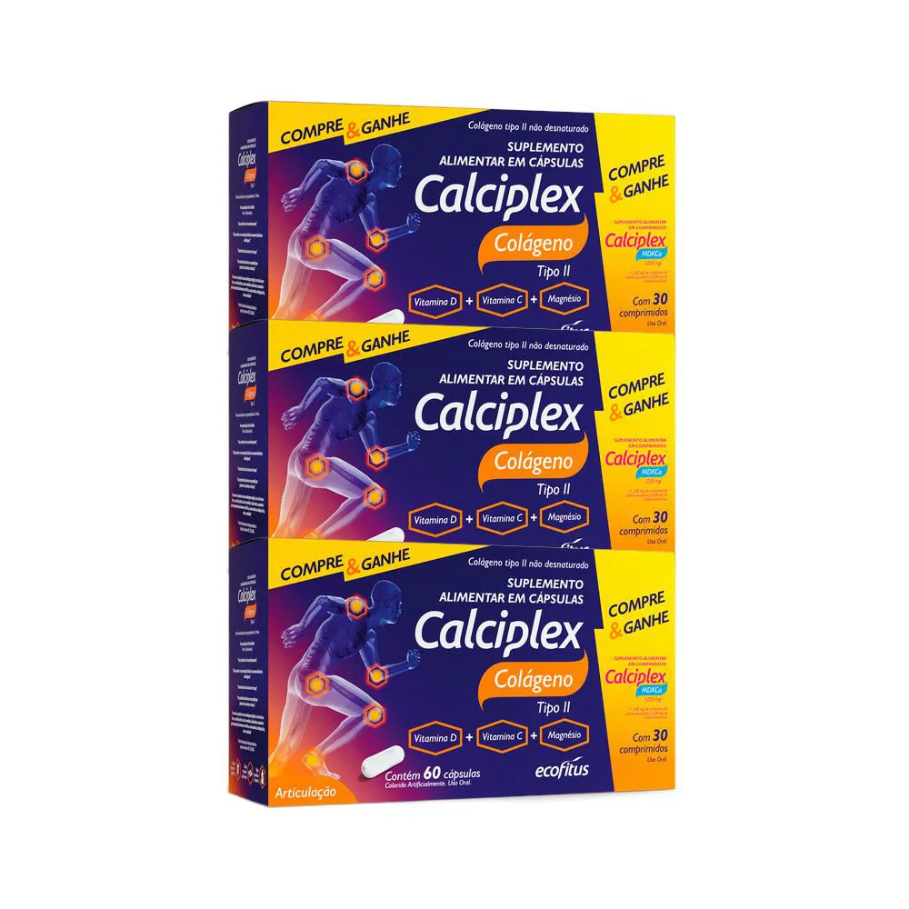 KIT 3X CALCIPLEX COLáGENO II 60 CPS MDKCA 30 CPR ECOFITUS